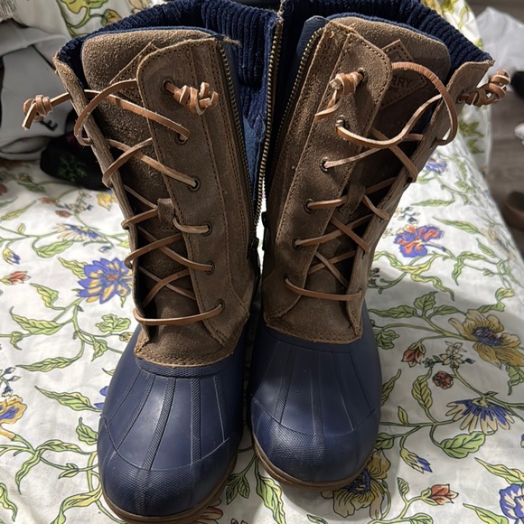 Hunter Shoes - Hunter Blue and Brown Winter Rain Boots Waterproof Design